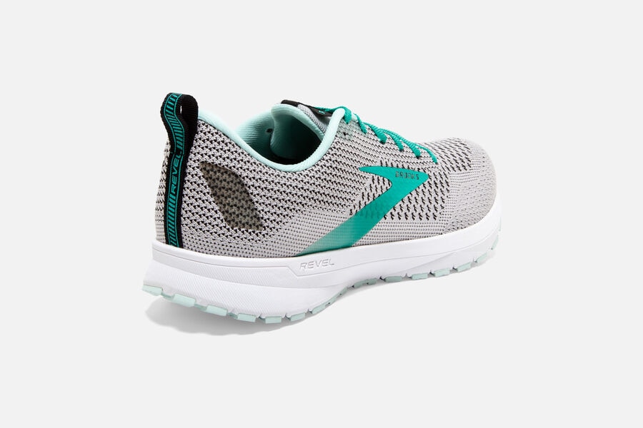 Brooks Running Shoes - Revel 4 Road Womens - White/Turquoise - VTX-419237